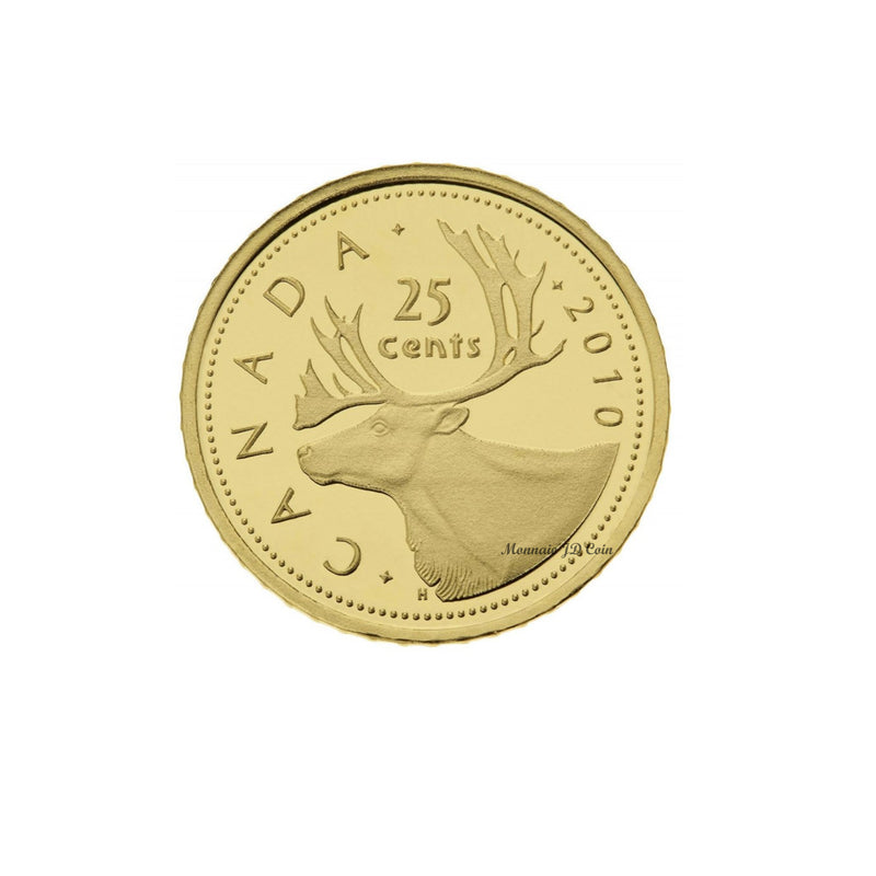 2010 Canada 25 Cent Caribou 0.5g 9999 Pure Gold Tax Exempt