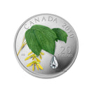 2010 Canada $20 Maple Leaf Crystal Raindrop Fine Silver