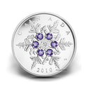 2010 Canada $20 Tanzanite Crystal Snowflake Fine Silver