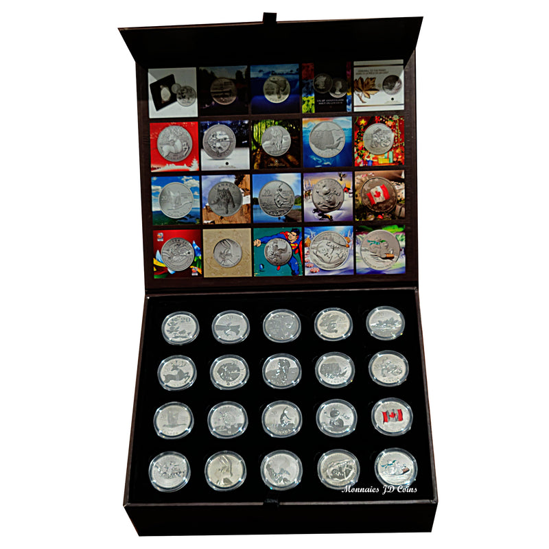 2011-2015 Canada Complete $20 for $20 And $25 for $25 20 Coin Pure Silver Set With Case Royal Mint (No Tax)