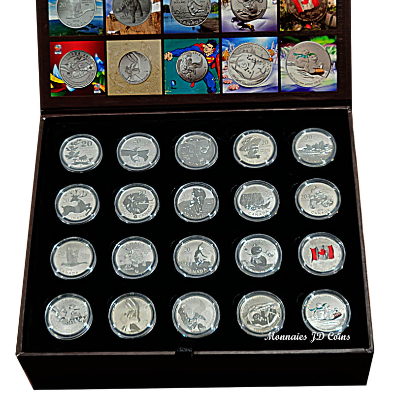 2011-2015 Canada Complete $20 for $20 And $25 for $25 20 Coin Pure Silver Set With Case Royal Mint (No Tax)