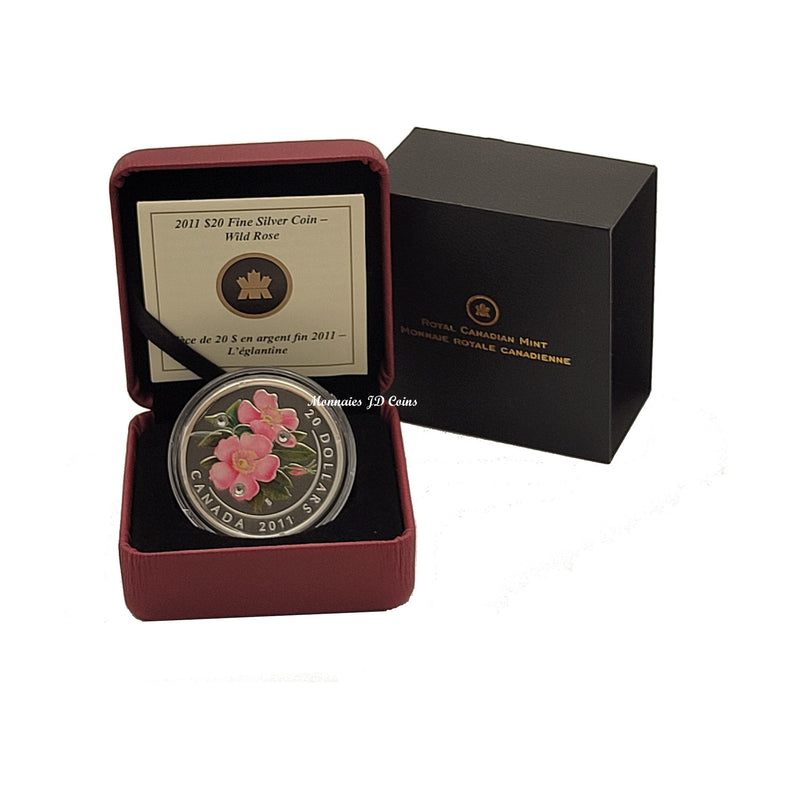 2011 Canada $20 Swarovski Crystals - Wild Rose Fine Silver (No Tax)