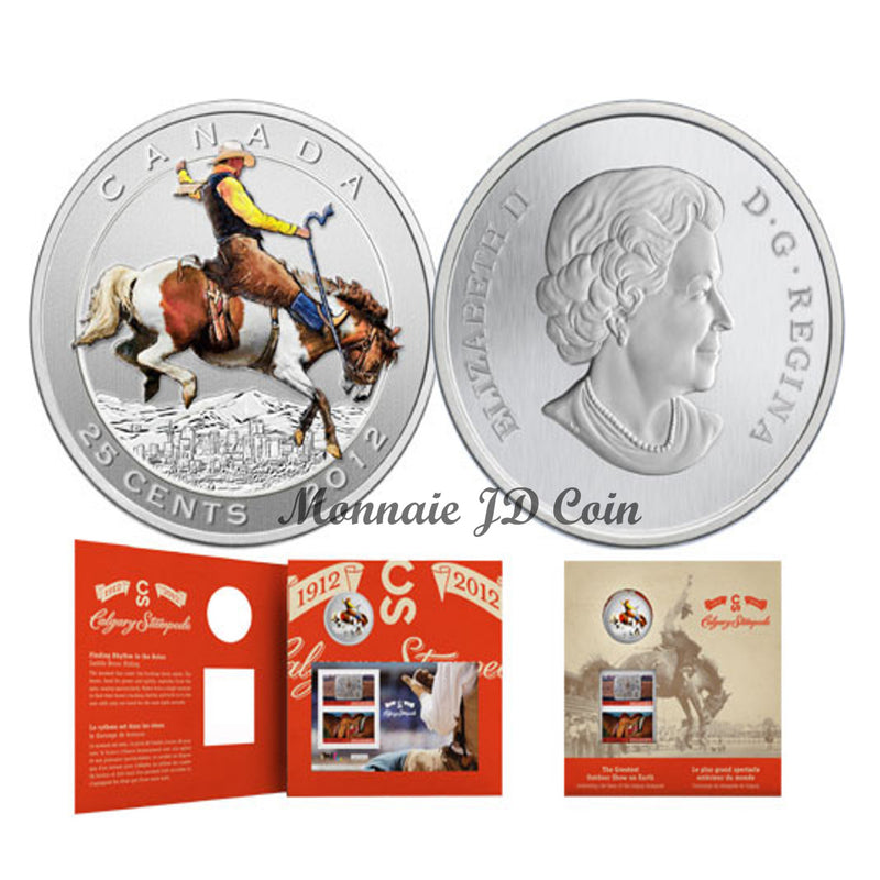 2012 Canada 25 Cents 100 Years Of The Calgary Stampede Coin&Stamp Set