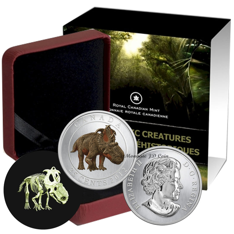 2012 Canada 25 Cents Prehistoric Animals-Pachyrhinosaurus Lakustai