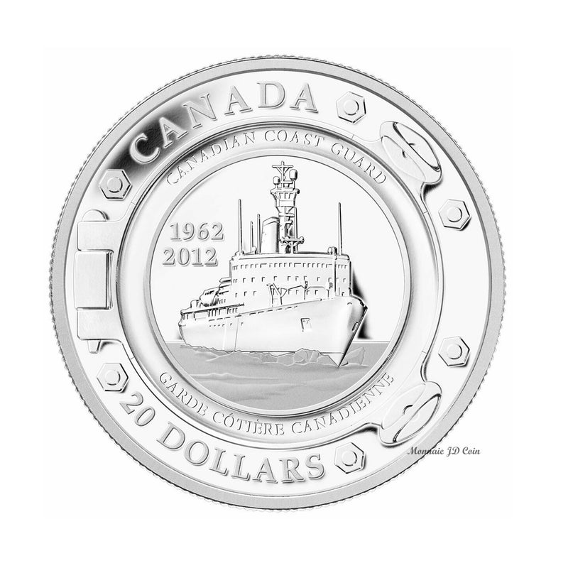 2012 Canada $20 50 Years of the Coast Guard Fine Silver