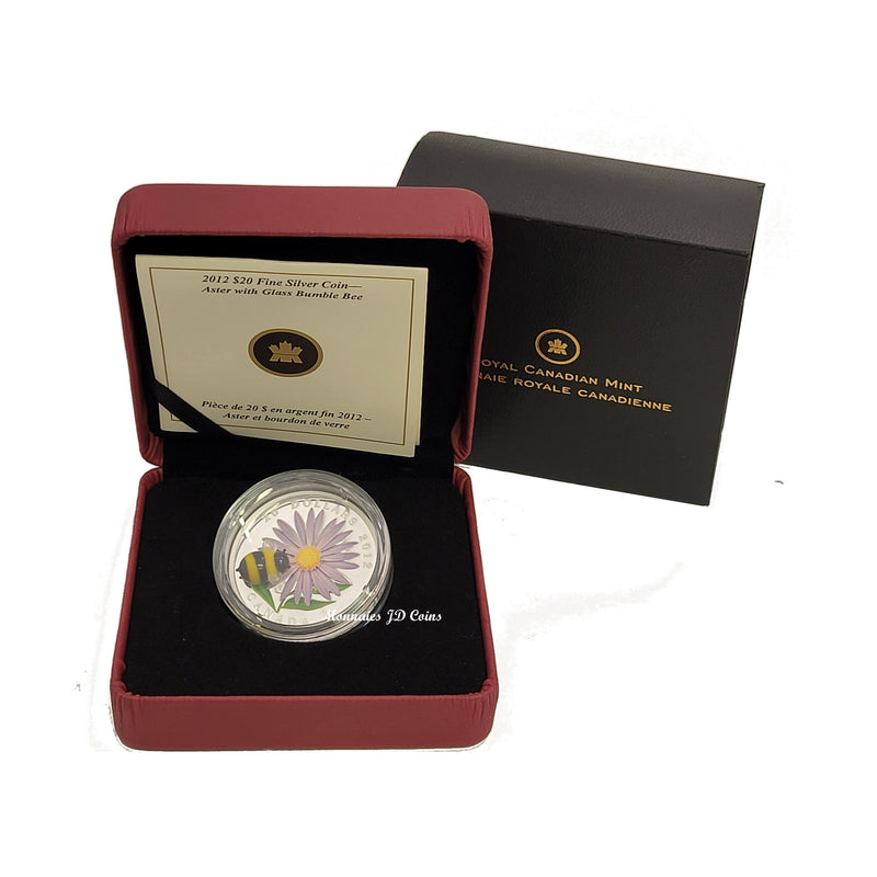 2012 Canada $20 Aster with Venetian Glass Bumble Bee Fine Silver