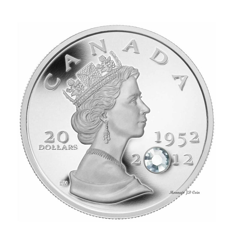 2012 Canada $20 The Queen's Diamond Jubilee with Crystal Fine Silver