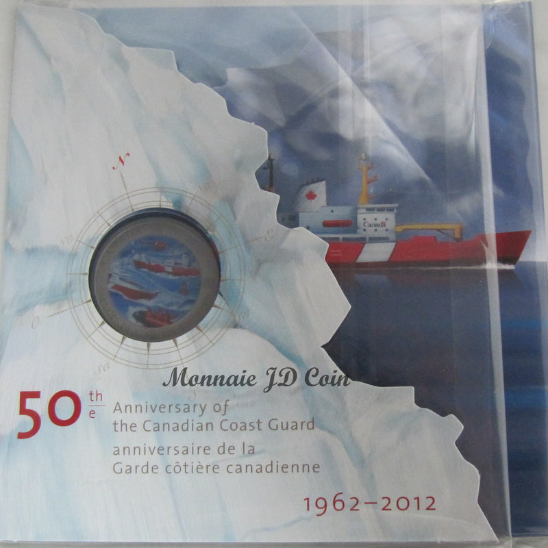 2012 Canada 25 Cents 50 Years Of The Canadian Coast Guard In Card