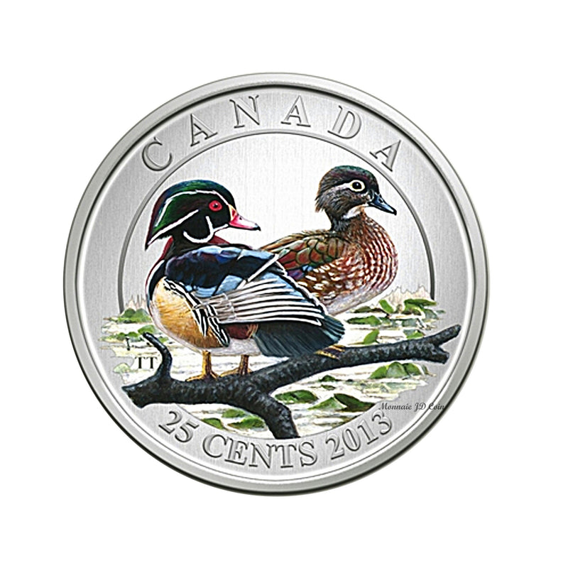 2013 Canada 25 Cents Coloured Ducks Of Canada Coin Wood Duck