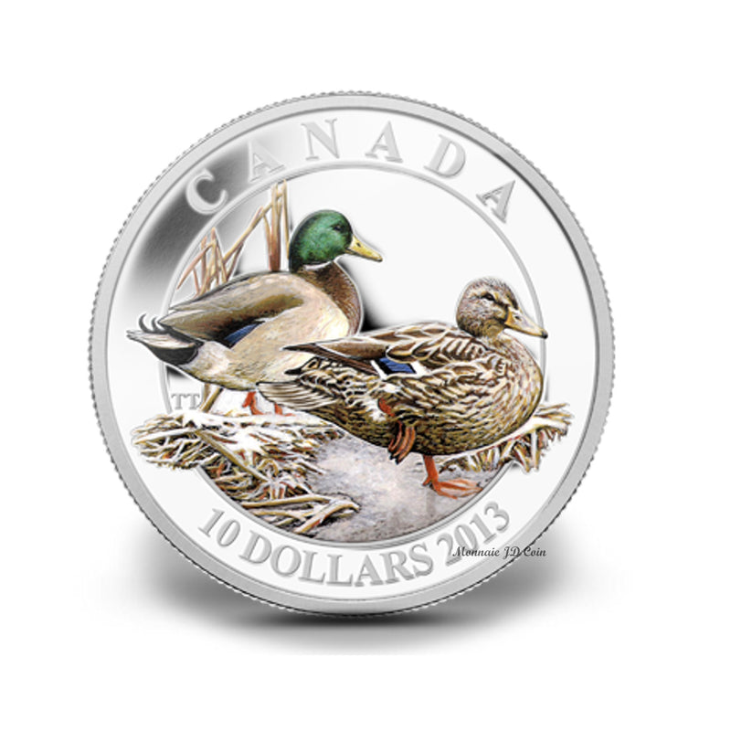 2013 Canada $10 Ducks Of Canada Mallard Fine Silver Coin (Exempt Tax)