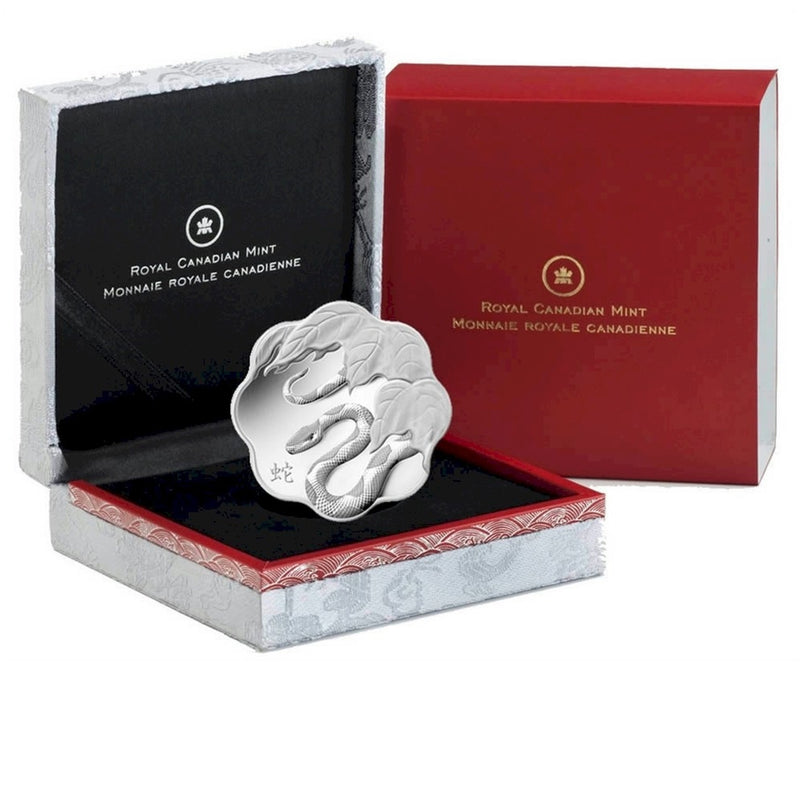 2013 Canada $15 Lunar Lotus Year Of The Snake Fine Silver Coin