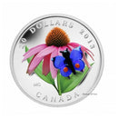 2013 Canada $20 Purple Coneflower & Eastern Tailed Blue Fine Silver Coin (No Tax)
