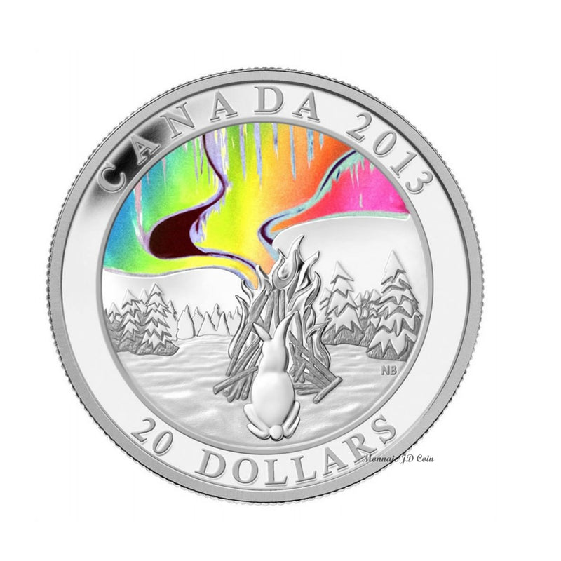 2013 Canada $20The Great Hare Story Of The Northern Lights Hologram Silver Coin(No Tax)