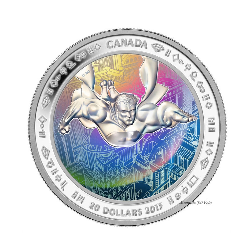 2013 Canada $20 Superman & Metropolis Fine Silver Hologram(No Tax)