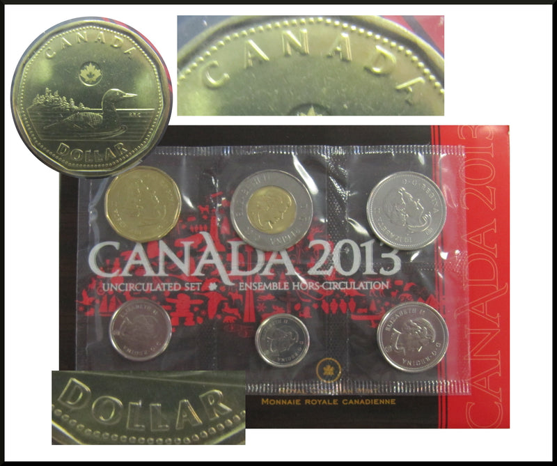 2013 Proof Like Set Canada TYPE-3 DOUBLING $1 And $2 Uncirculated Mint Set