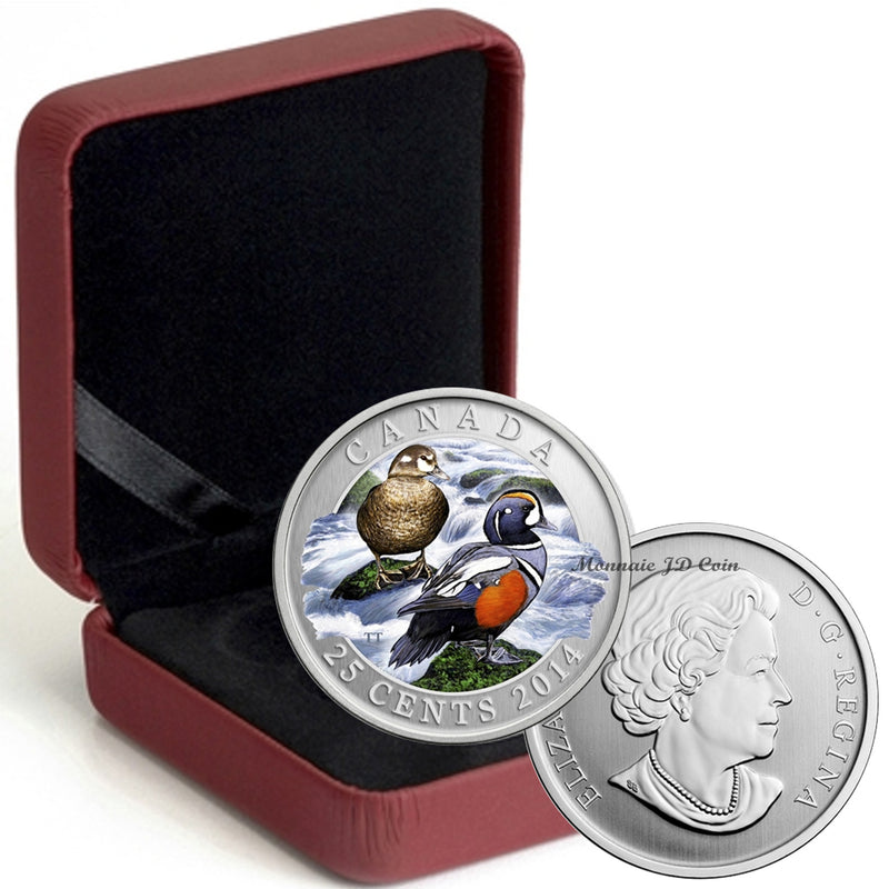 2014 Canada 25 Cents Coloured Ducks Of Canada Coin Harlequin Duck