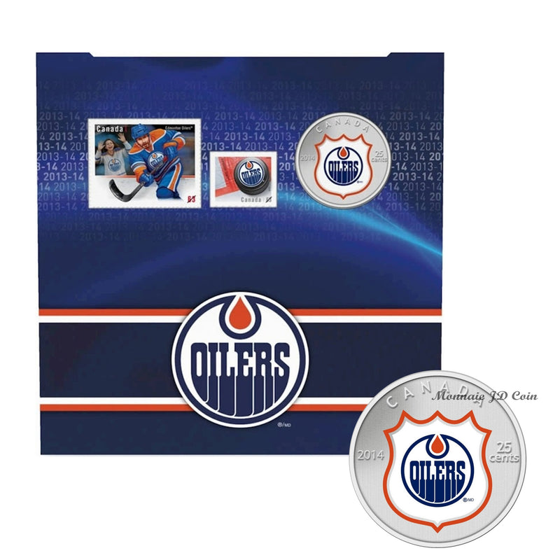 2014 Canada 25 Cents Edmonton Oilers NHL Coin And Stamps Mint
