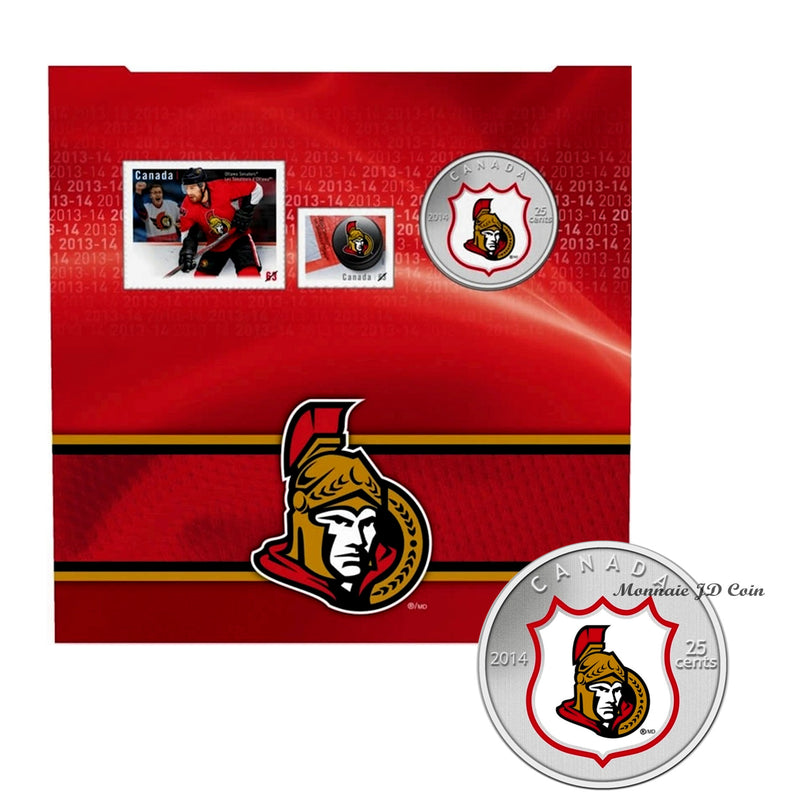 2014 Canada 25 Cent Ottawa Senators Pop-Up Jersey Coin & Stamp Set