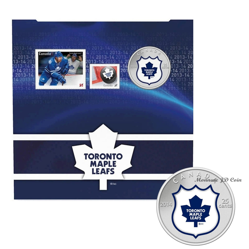 2014 Canada 25 Cents Toronto Maple Leafs NHL Coin And Stamps Mint