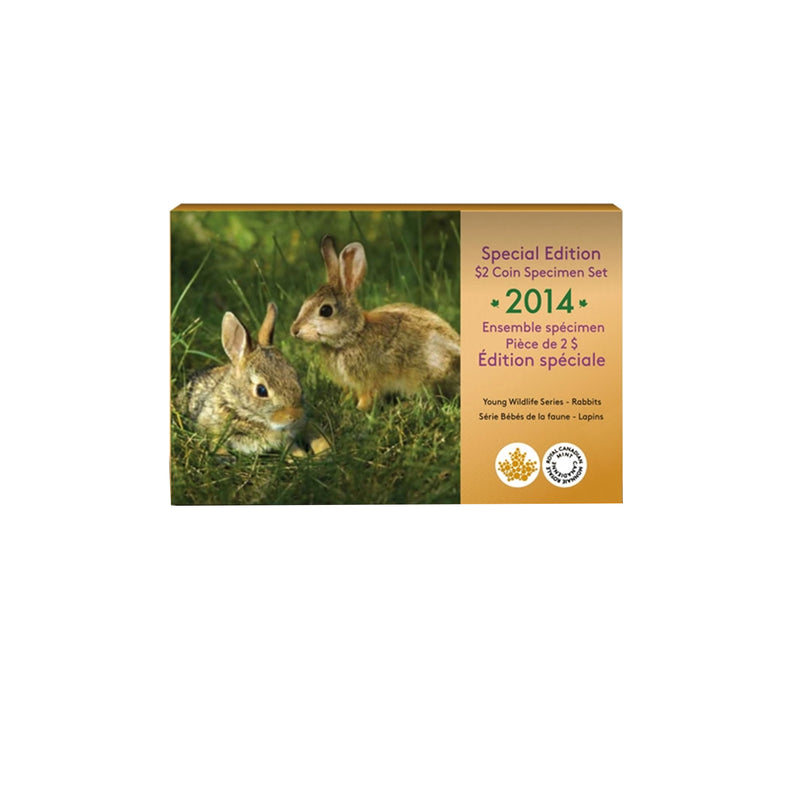 2014 Canada Specimen Set Special Editon Baby Rabbits $2 Dollar