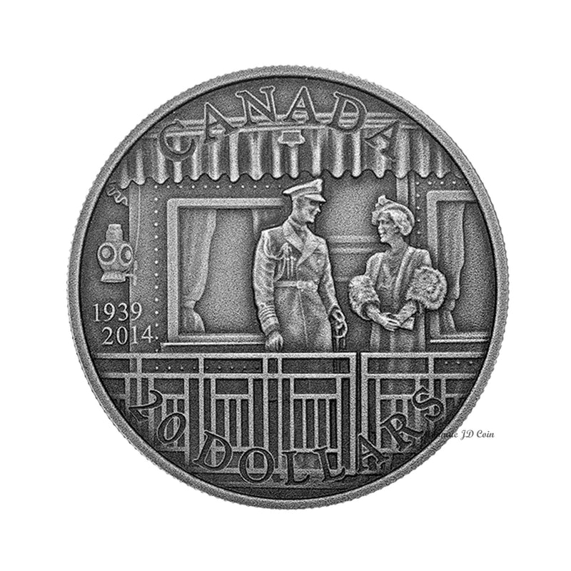 2014 Canada $20 Coin 75Th Ann. First Royal Visit Pure Silver(No Tax)