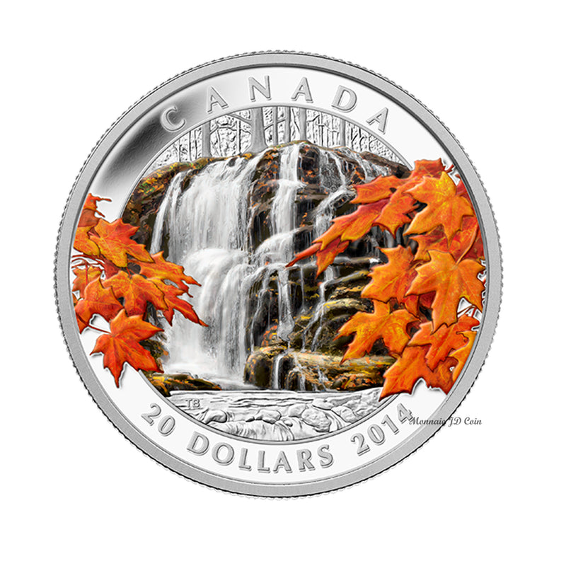 2014 Canada $20 Autumn Falls Fine Silver Coin (No Tax)