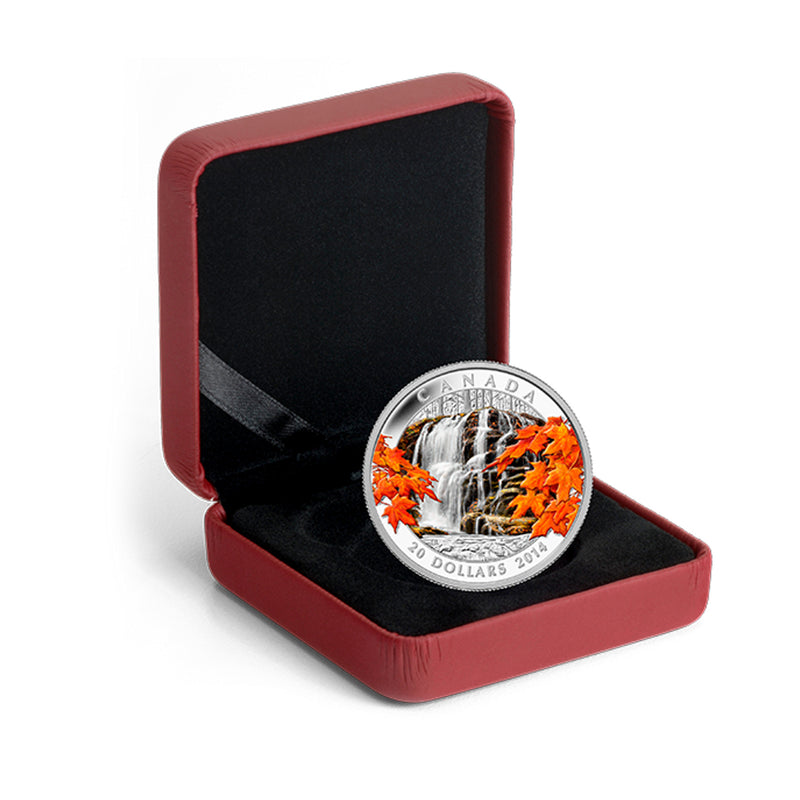 2014 Canada $20 Autumn Falls Fine Silver Coin (No Tax)