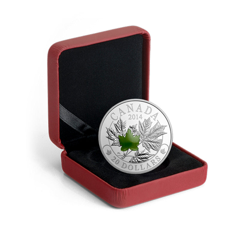 2014 Canada $20 Majestic Maple Leaves with Jade Fine Silver(No Tax)