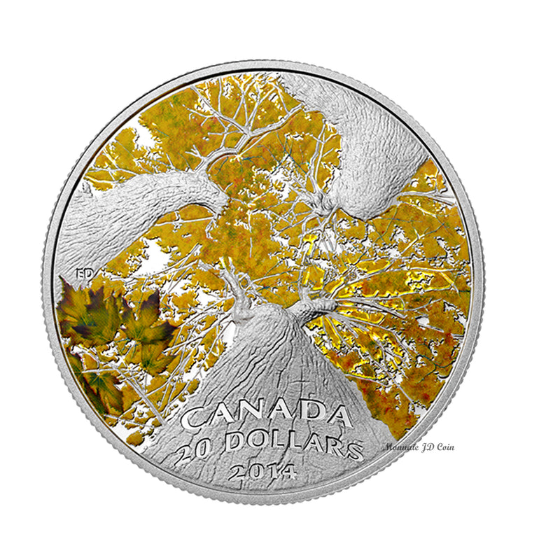 2014 Canada $20 Maple Canopy: Autumn Allure Fine Silver (No Tax)