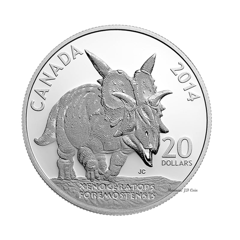 2014 Canada $20 Canadian Dinosaurs - Xenoceratops Fine Silver (No Tax)