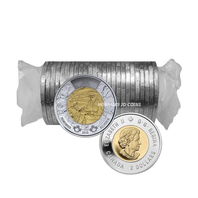 2015 Canada In Flanders Fields Two Dollar Original Roll 25 pcs