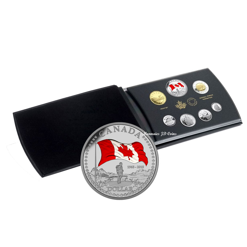 2015 Canada Fine Silver Proof Set 50th Anniversary of the Canadian Flag Coloured (Tax Exempt)