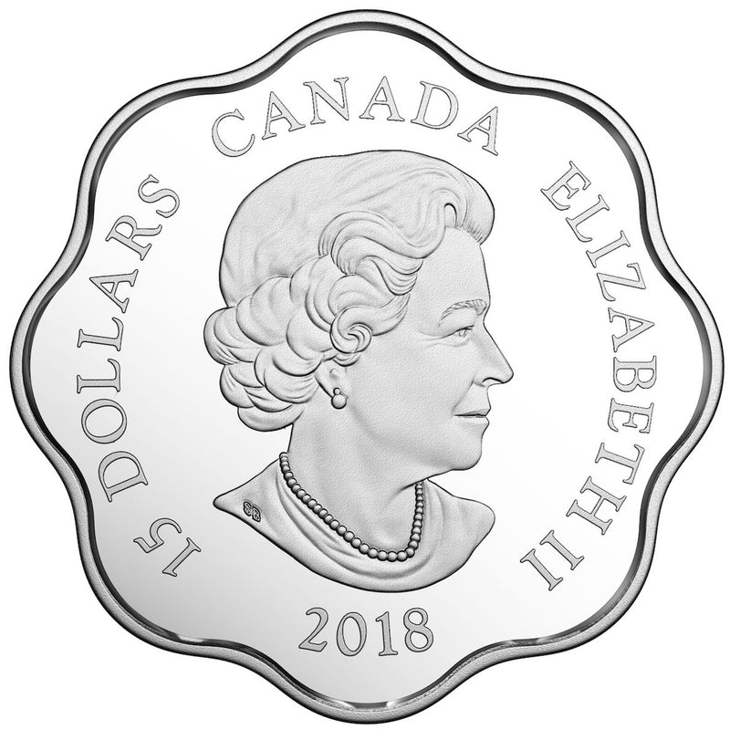 2018 Canada $15 Lunar Lotus Year Of The Dog Fine Silver Coin