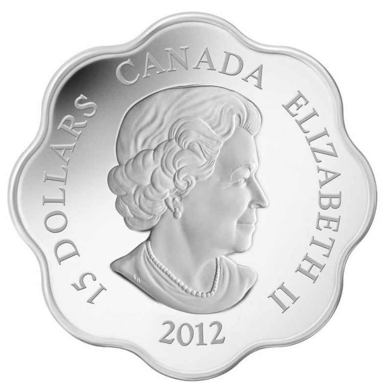 2012 Canada $15 Lunar Lotus Year Of The Dragon Fine Silver Coin