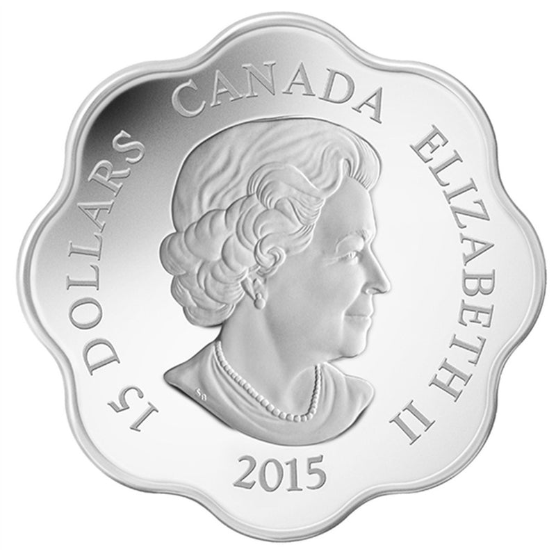 2015 Canada $15 Lunar Lotus Year Of The Sheep Fine Silver Coin