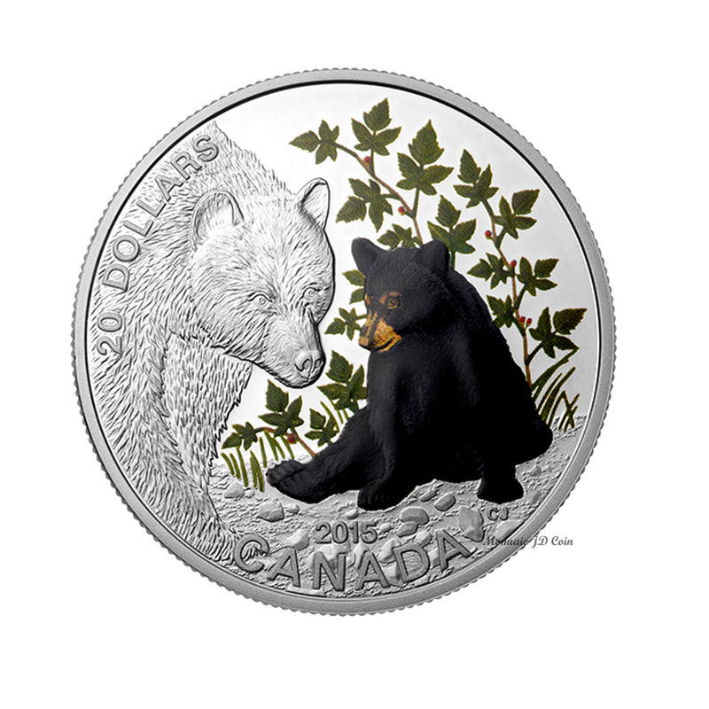 2015 Canada $20 Baby Animals - Black Bear Fine Silver (No Tax)