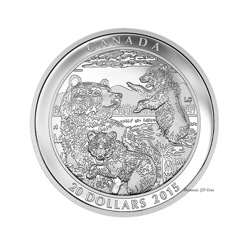 2015 Canada $20 Grizzly Bear - Family Fine Silver  (No Tax)