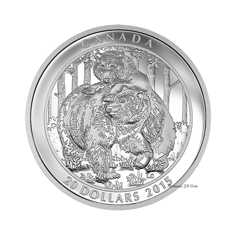 2015 Canada $20 Grizzly Bear - Togetherness Fine Silver (No Tax)