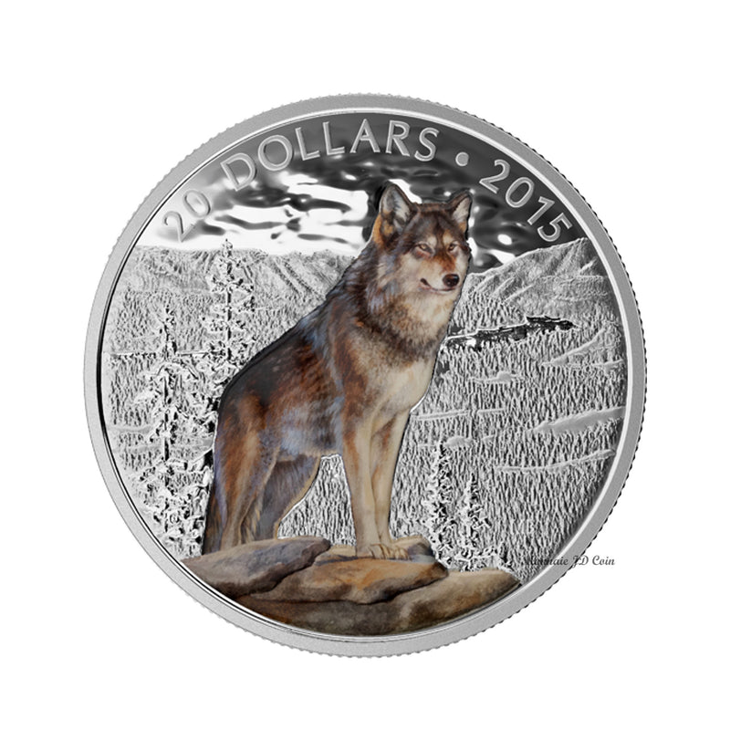 2015 Canada $20 Imposing Alpha Wolf Fine Silver (No Tax)