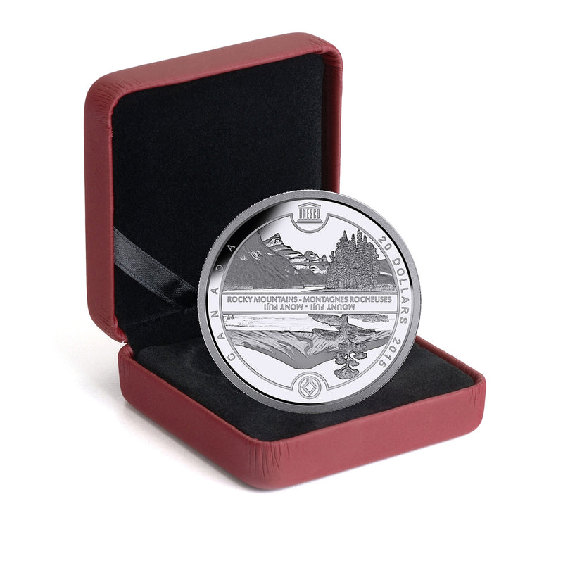 2015 Canada $20 UNESCO: Mount Fuji & The Canadian Rockies Fine Silver (No Tax)