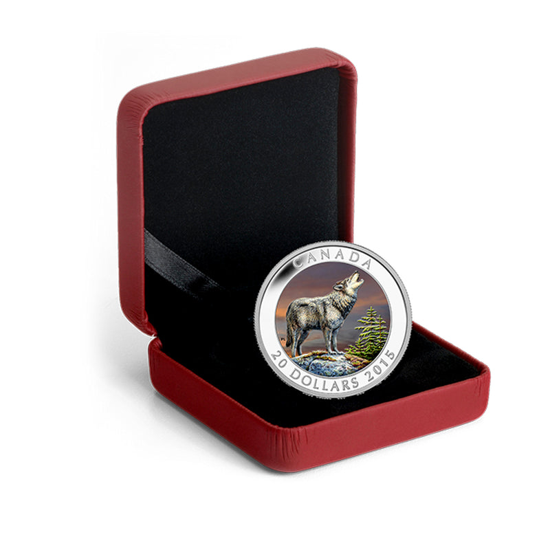 2015 Canada $20 Wolf Fine Silver Coin(No Tax)