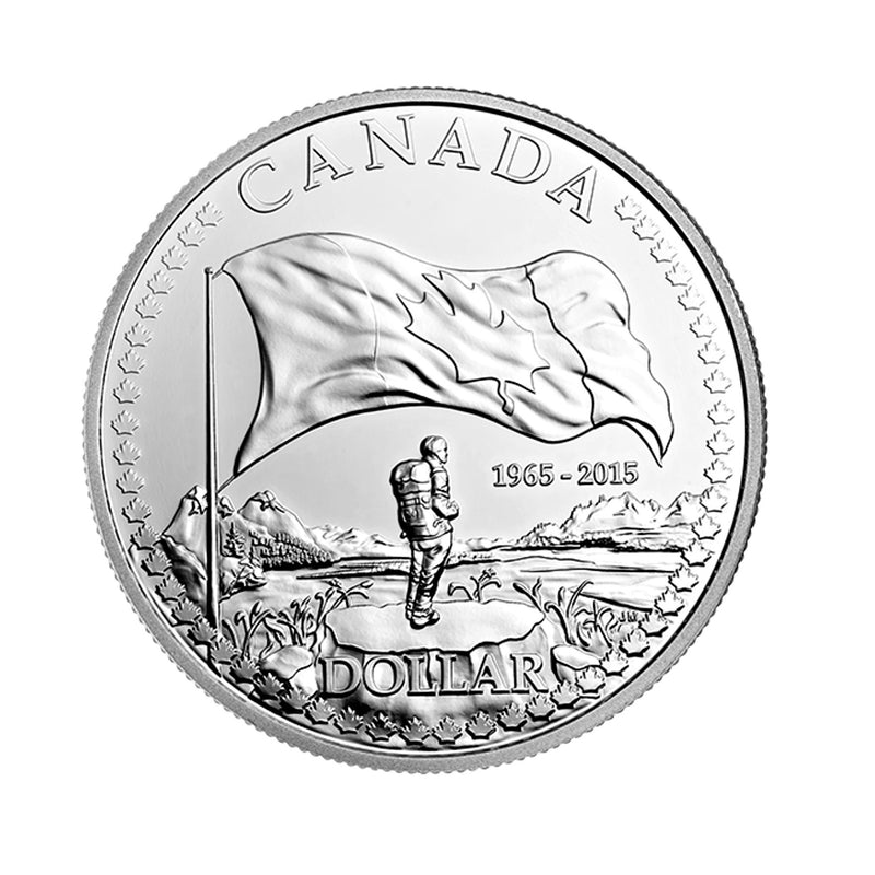 2015 Canada Dollar 50th Anniversary Of The Canadian Flag Fine Silver