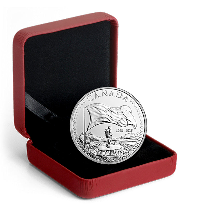 2015 Canada Dollar 50th Anniversary Of The Canadian Flag Fine Silver