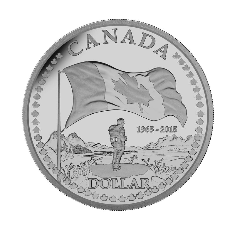 2015 Canada Dollar 50th Anniversary Of The Canadian Flag Proof Fine Silver