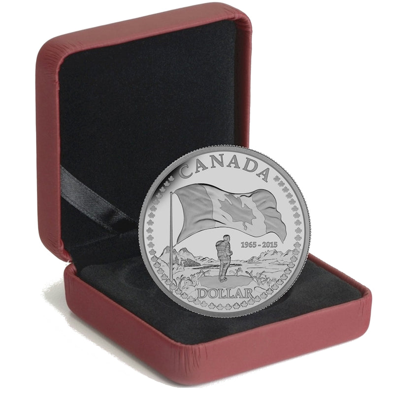 2015 Canada Dollar 50th Anniversary Of The Canadian Flag Proof Fine Silver