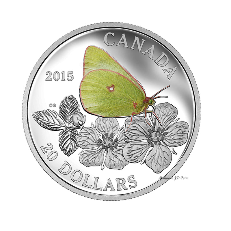 2015 $20 Butterflies of Canada - Giant Sulphur Fine Silver (No Tax)