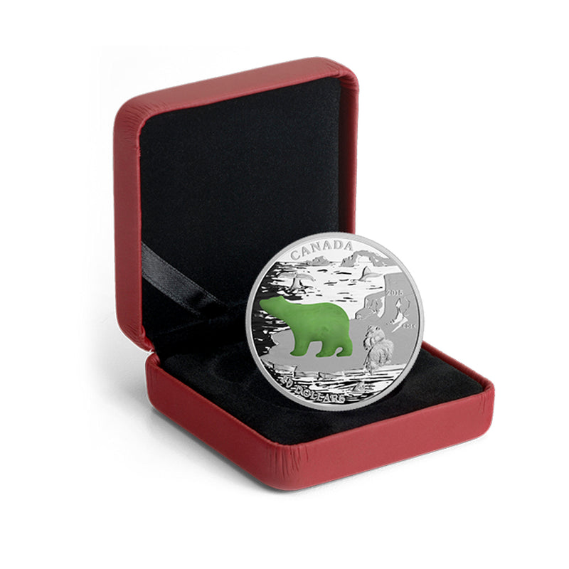 2015 $20 Canadian Icons: Polar Bear with Jade Fine Silver (No Tax)