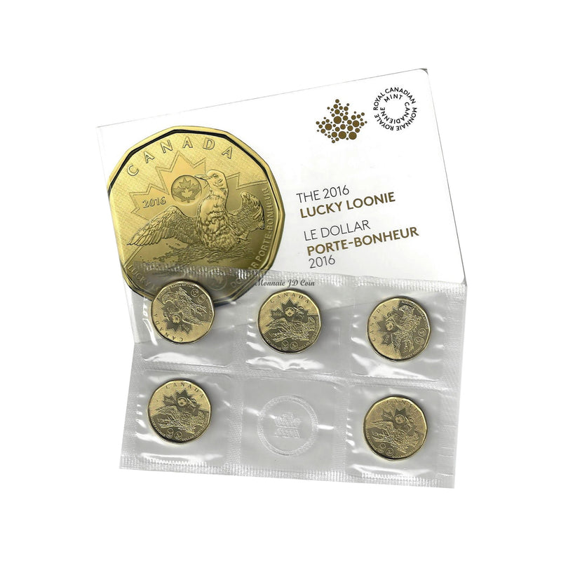 2016 Canada $1 Lucky Loonie-5 Coins Circulation Pack