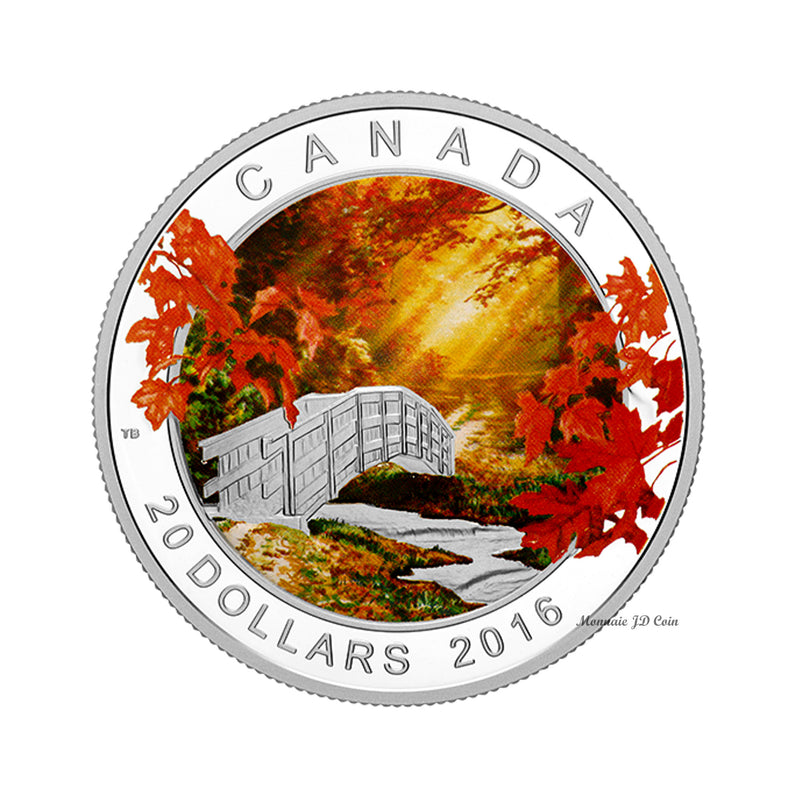 2016 Canada $20 Autumn Tranquillity Fine Silver Coin (No Tax)