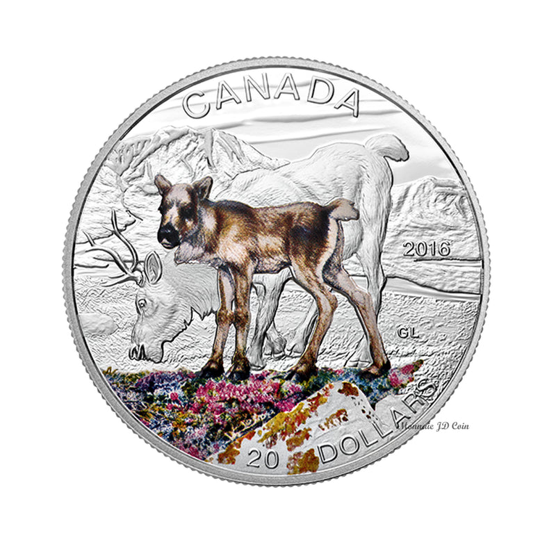 2016 Canada $20 Baby Animals - Caribou Fine Silver (No Tax)